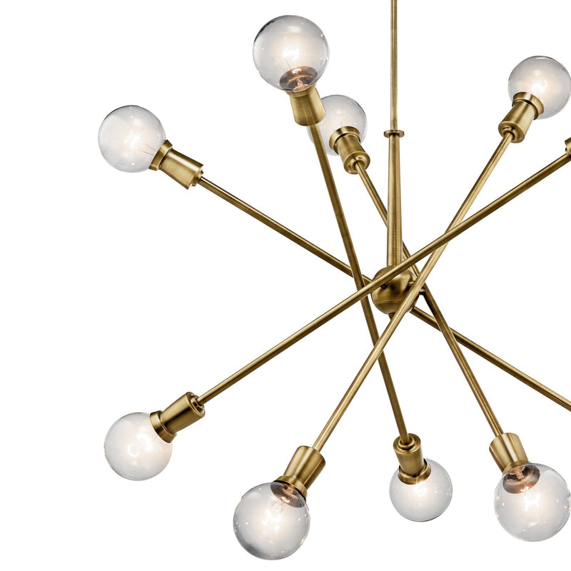 Kichler 43119NBR Ten Light Chandelier, Natural Brass (Open Box - Final Sale)