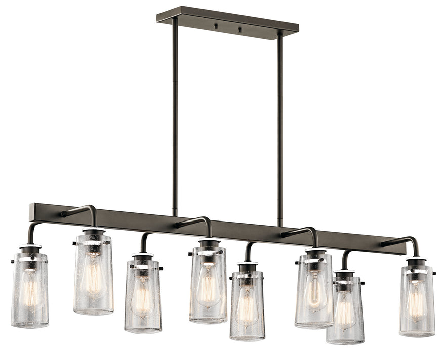 Kichler 43457OZ Eight Light Linear Chandelier, Olde Bronze