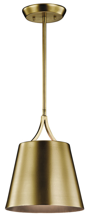 Kichler 43743NBR One Light Mini Pendant, Natural Brass
