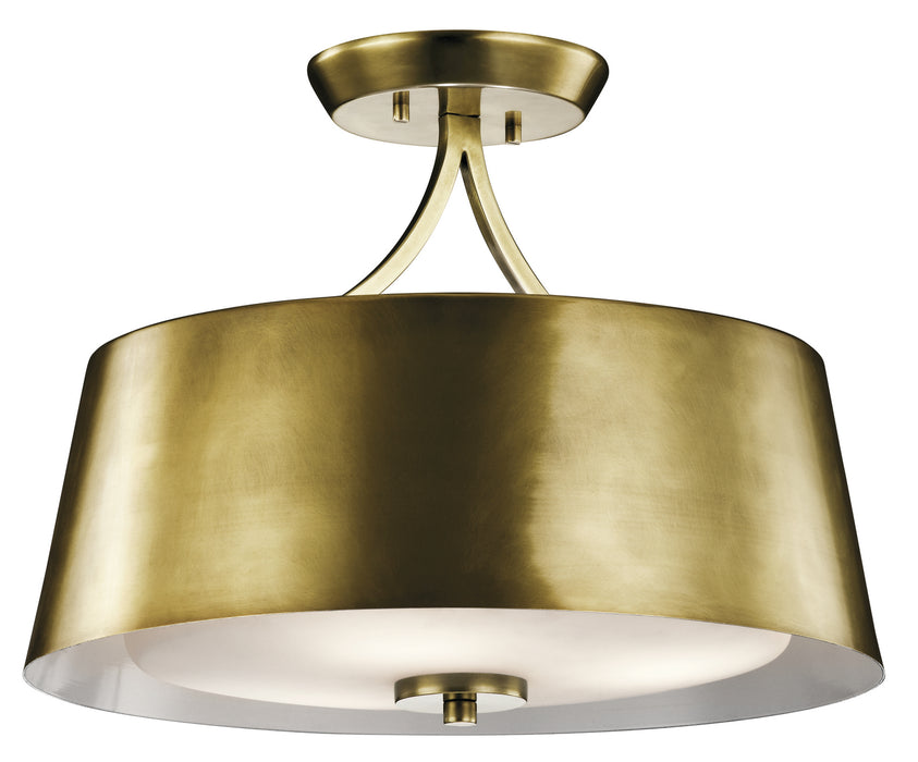 Kichler 43744NBR Three Light Pendant/Semi Flush, Natural Brass