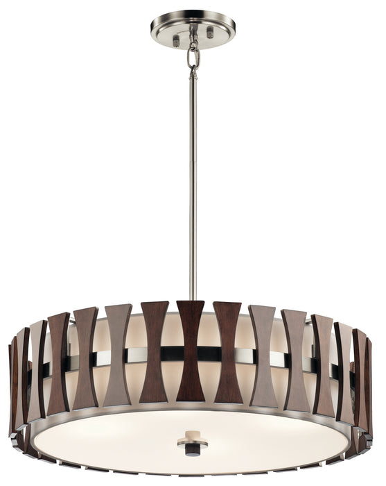 Kichler 43753AUB Four Light Pendant/Semi Flush, Auburn Stained