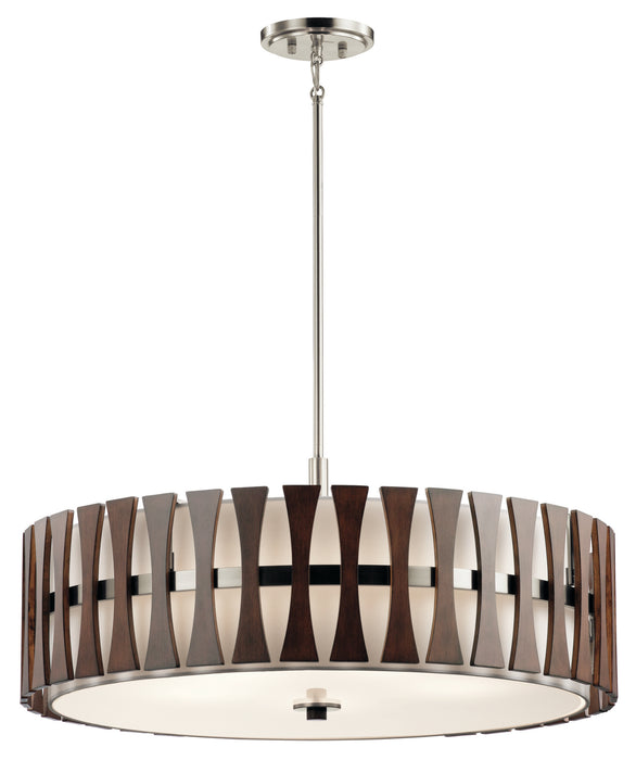 Kichler 43754AUB Five Light Pendant/Semi Flush, Auburn Stained