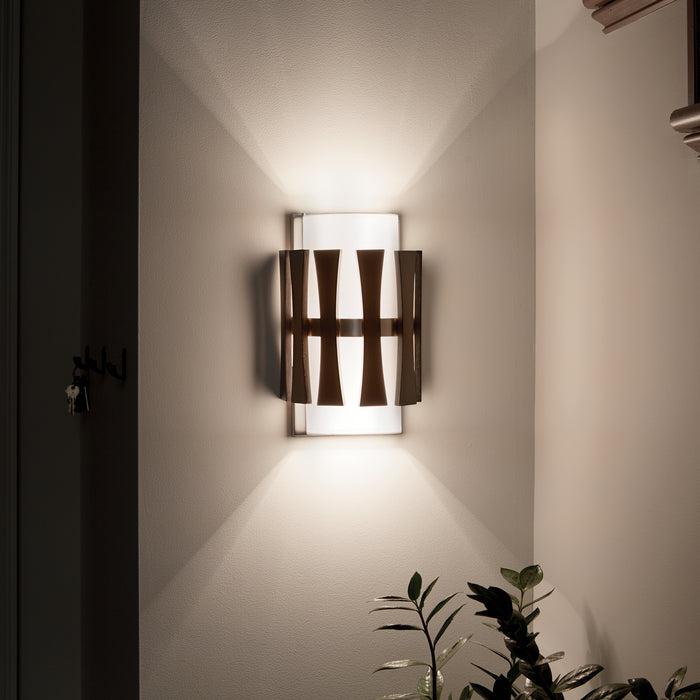 Kichler 43756AUB Two Light Wall Sconce, Auburn Stained