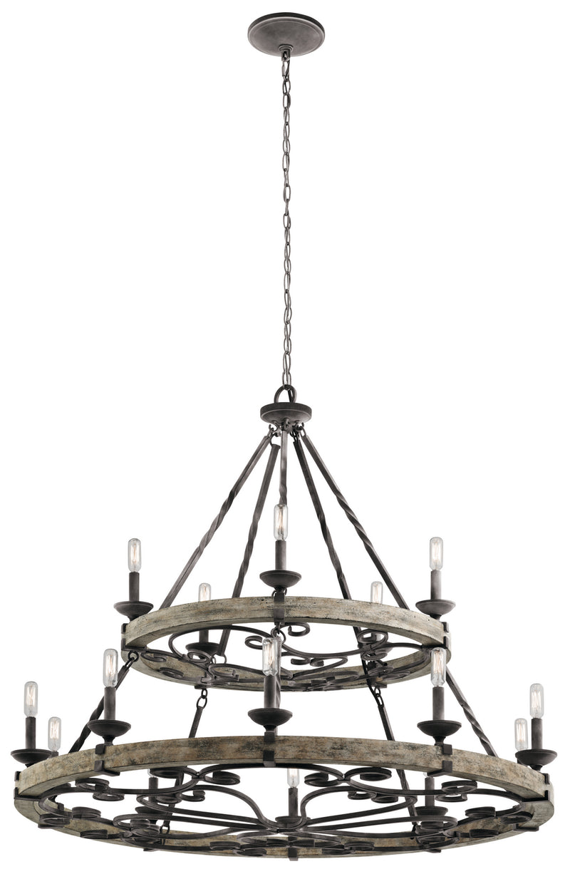Kichler 43826WZC 15 Light Chandelier, Weathered Zinc
