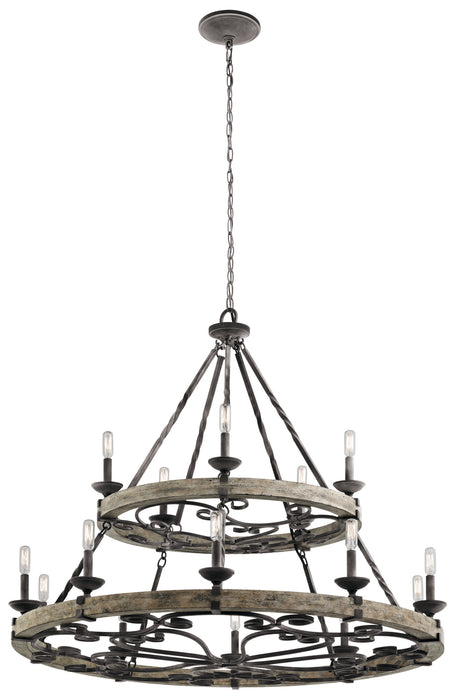 Kichler 43826WZC 15 Light Chandelier, Weathered Zinc