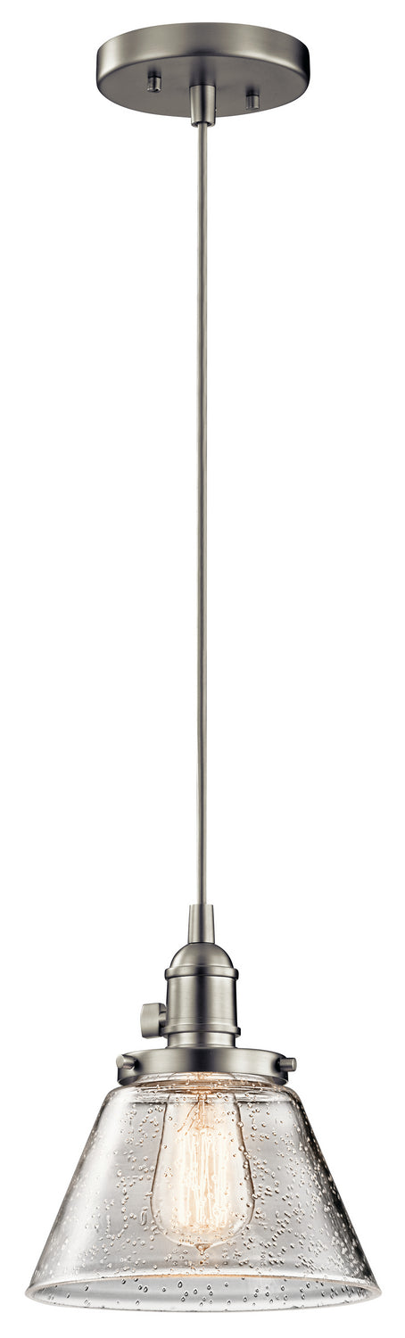 Kichler 43851NI One Light Mini Pendant, Brushed Nickel