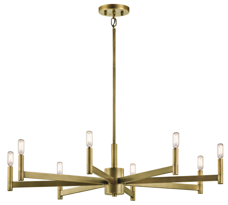 Kichler 43857NBR Eight Light Chandelier, Natural Brass
