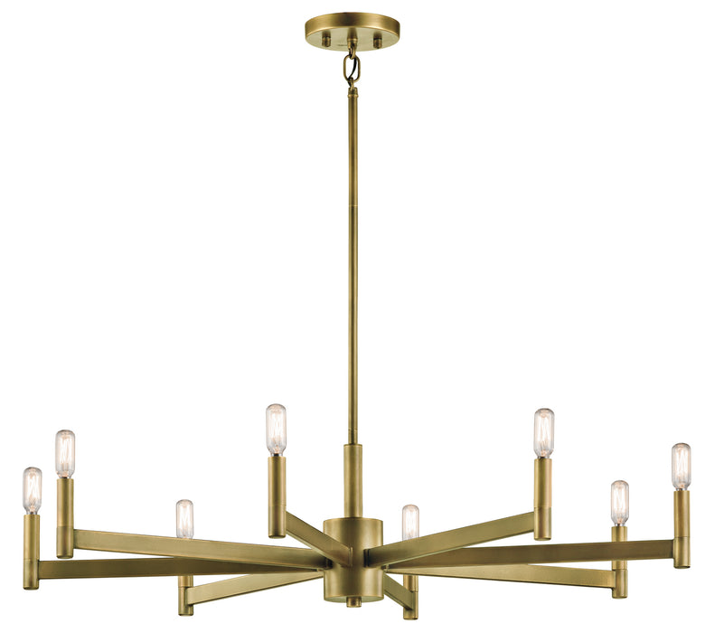 Kichler 43857NBR Eight Light Chandelier, Natural Brass