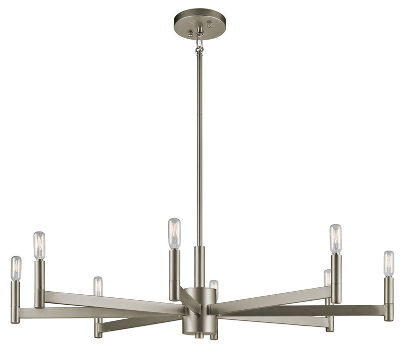 Kichler 43857SN Eight Light Chandelier, Satin Nickel