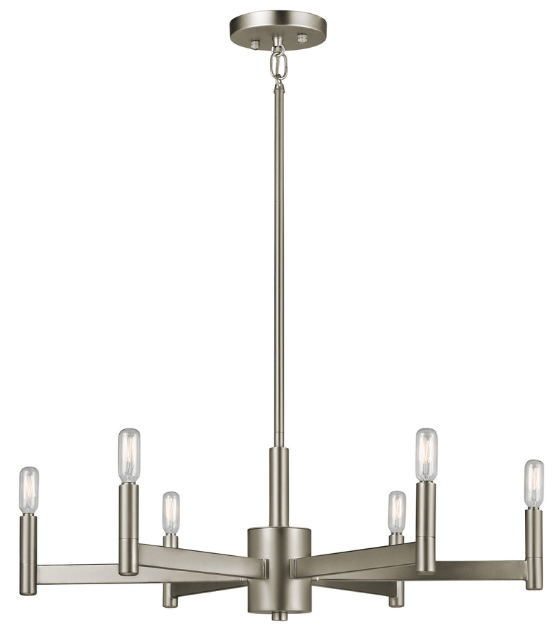 Kichler 43859SN Six Light Chandelier, Satin Nickel