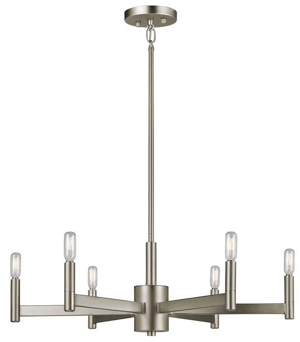 Kichler 43859SN Six Light Chandelier, Satin Nickel