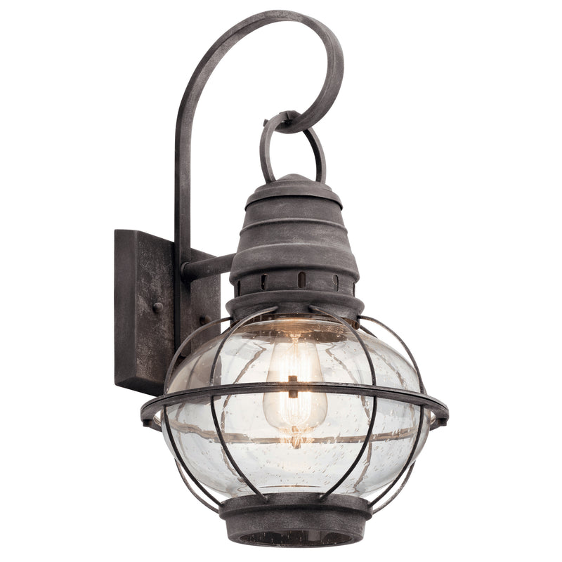 Kichler 49629WZC One Light Outdoor Wall Mount, Weathered Zinc