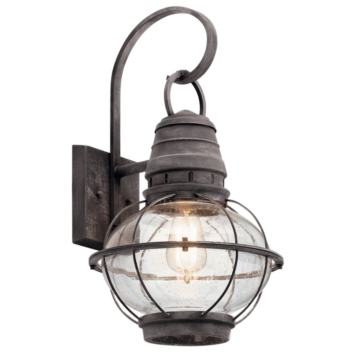 Kichler 49629WZC One Light Outdoor Wall Mount, Weathered Zinc