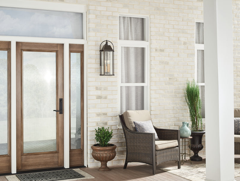 Kichler 49715OZ Three Light Outdoor Wall Mount, Olde Bronze