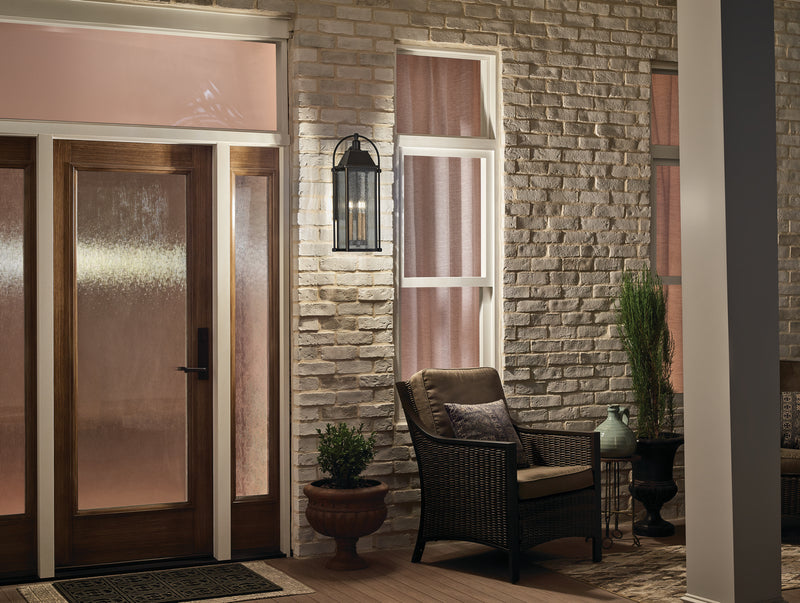 Kichler 49715OZ Three Light Outdoor Wall Mount, Olde Bronze