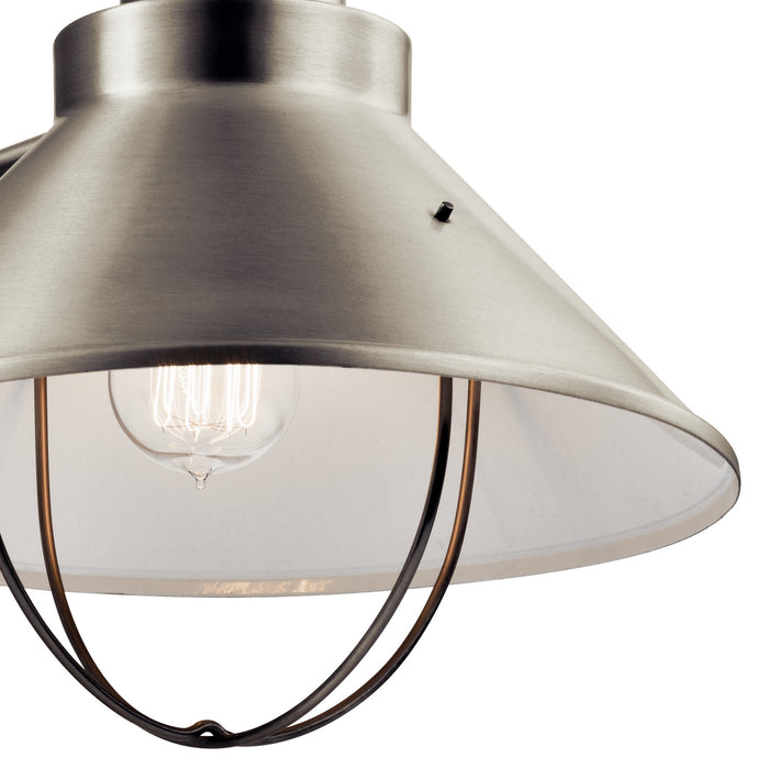 Kichler 9142NI One Light Outdoor Wall Mount, Brushed Nickel