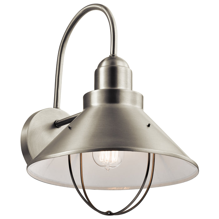Kichler 9142NI One Light Outdoor Wall Mount, Brushed Nickel