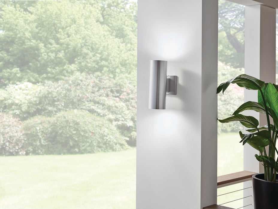 Kichler 9244BA Two Light Outdoor Wall Mount, Brushed Aluminum