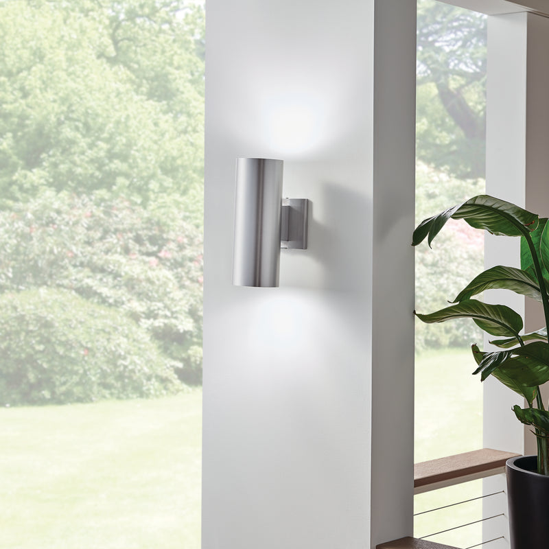 Kichler 9244BA Two Light Outdoor Wall Mount, Brushed Aluminum