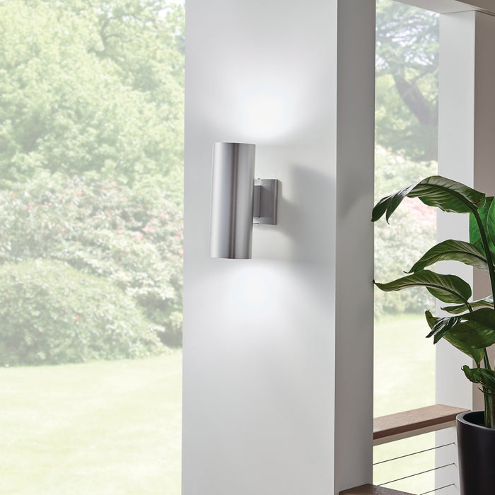 Kichler 9244BA Two Light Outdoor Wall Mount, Brushed Aluminum