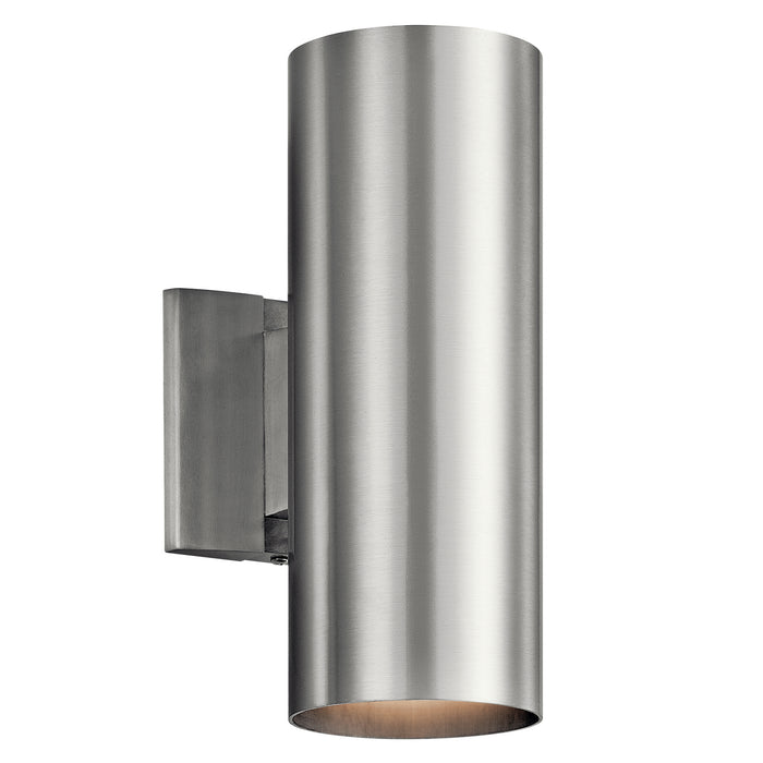 Kichler 9244BA Two Light Outdoor Wall Mount, Brushed Aluminum