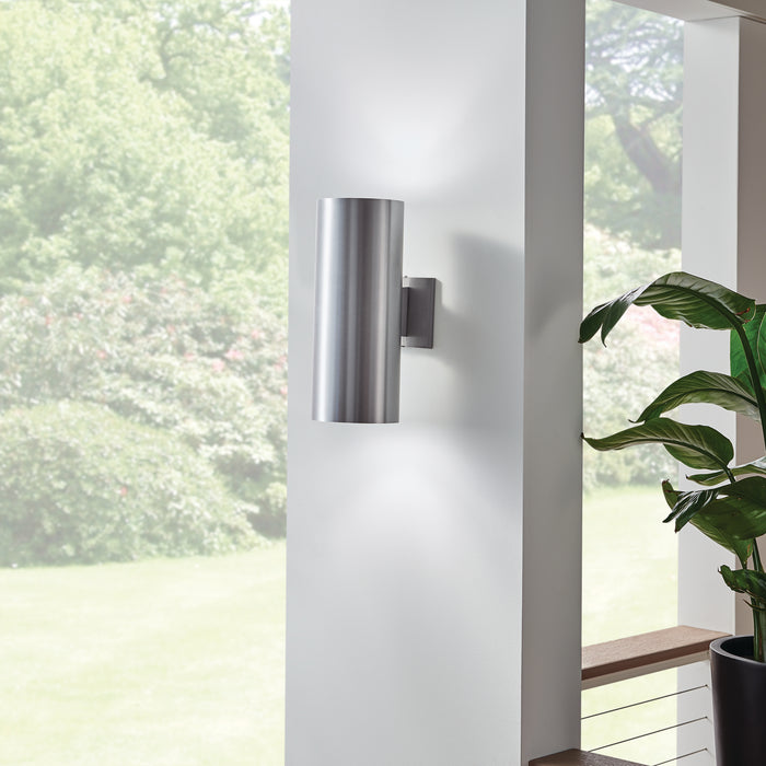 Kichler 9246BA Two Light Outdoor Wall Mount, Brushed Aluminum