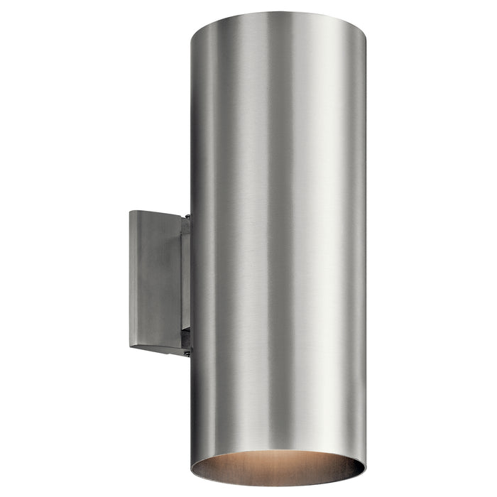 Kichler 9246BA Two Light Outdoor Wall Mount, Brushed Aluminum
