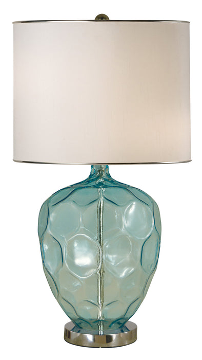 Thumprints 1274-ASL-2188 One Light Table Lamp, Translucent Turquoise / Polished Nickel
