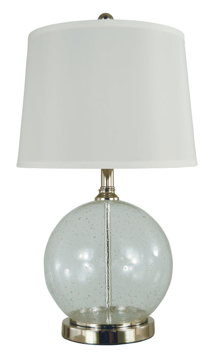 Thumprints 1279-ASL-2191 One Light Table Lamp, Clear Seeded Glass with Gold Flecks / Polished Nickel
