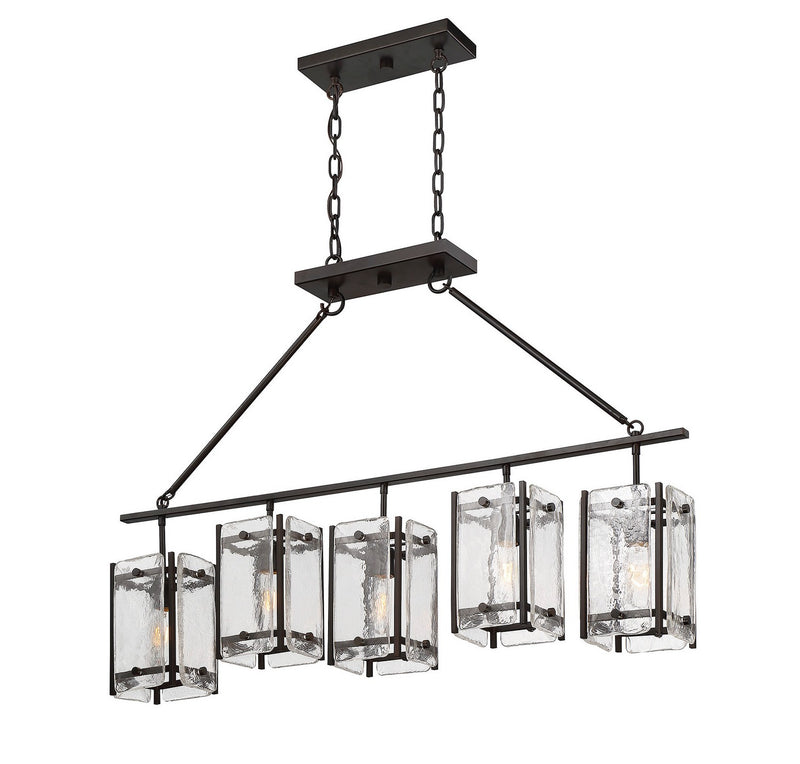 Savoy House 1-3043-5-13 Five Light Linear Chandelier, English Bronze