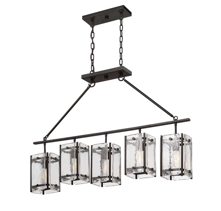Savoy House 1-3043-5-13 Five Light Linear Chandelier, English Bronze