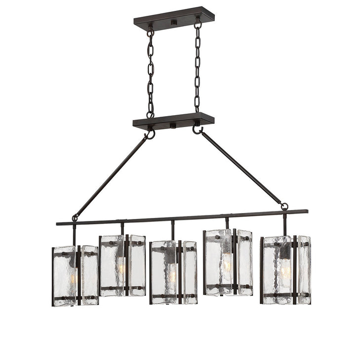 Savoy House 1-3043-5-13 Five Light Linear Chandelier, English Bronze