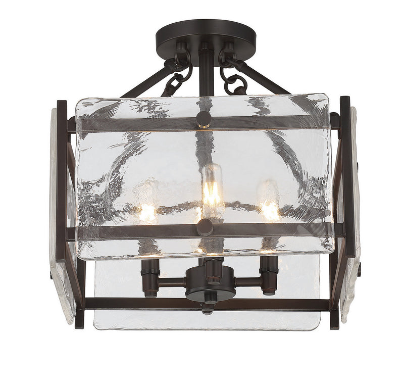 Savoy House 6-3042-4-13 Four Light Semi-Flush Mount, English Bronze