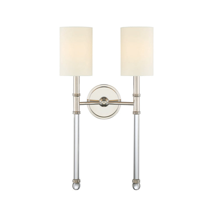 Savoy House 9-103-2-109 Two Light Wall Sconce, Polished Nickel