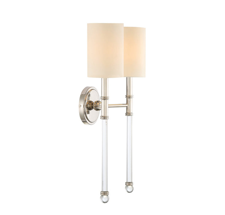 Savoy House 9-103-2-109 Two Light Wall Sconce, Polished Nickel