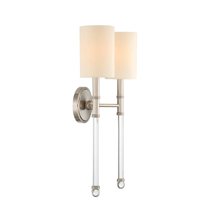Savoy House 9-103-2-SN Two Light Wall Sconce, Satin Nickel