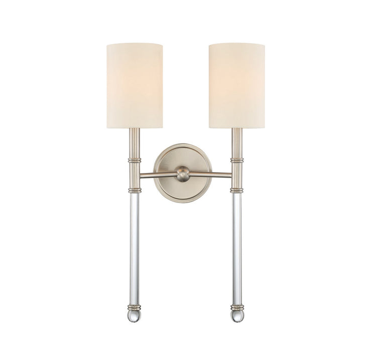 Savoy House 9-103-2-SN Two Light Wall Sconce, Satin Nickel