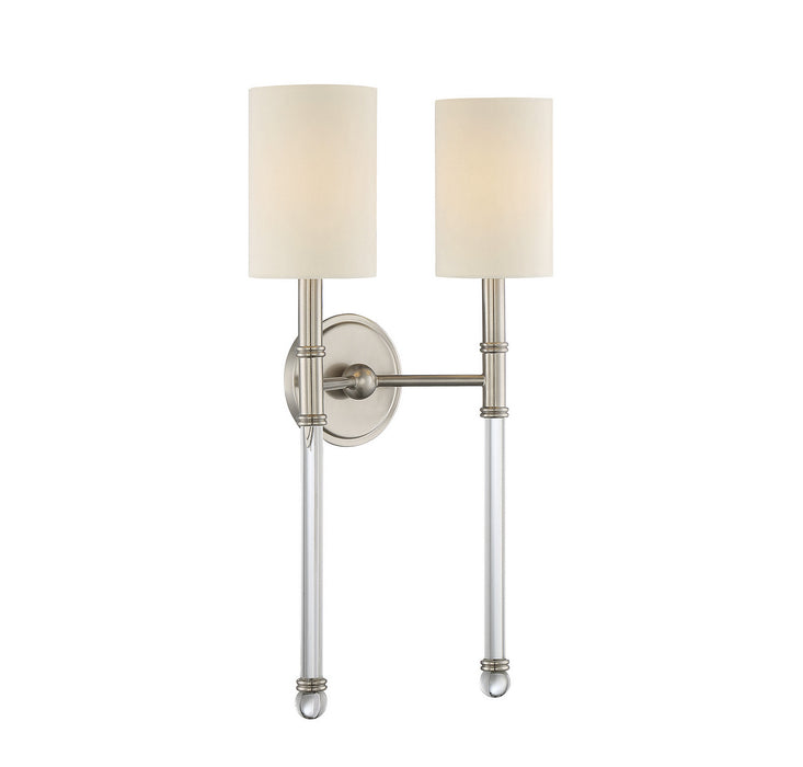 Savoy House 9-103-2-SN Two Light Wall Sconce, Satin Nickel