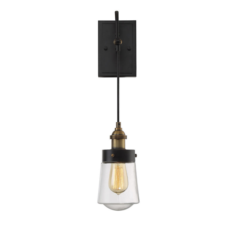 Savoy House 9-2065-1-51 One Light Wall Sconce, Vintage Black with Warm Brass