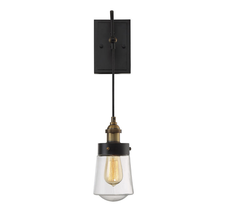 Savoy House 9-2065-1-51 One Light Wall Sconce, Vintage Black with Warm Brass