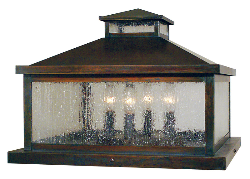 Arroyo CAC-19CS-RC Four Light Column Mount, Raw Copper