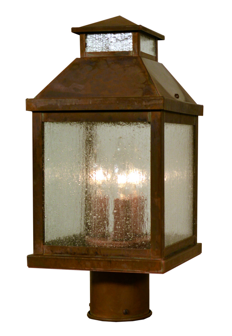 Arroyo CAP-7CS-RC Three Light Post Mount, Raw Copper