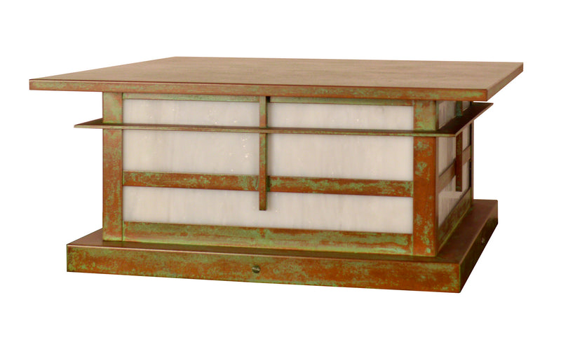 Arroyo FIC-16WO-VP One Light Column Mount, Verdigris Patina