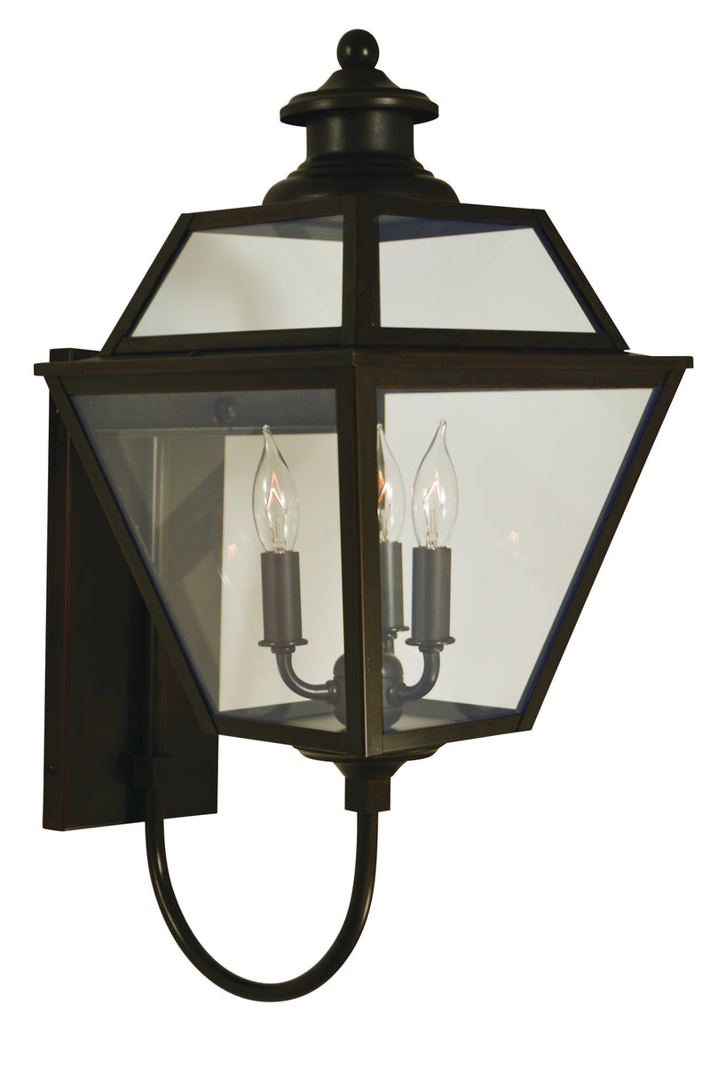 Arroyo INB-10GRCLR-BZ Three Light Wall Mount, Bronze