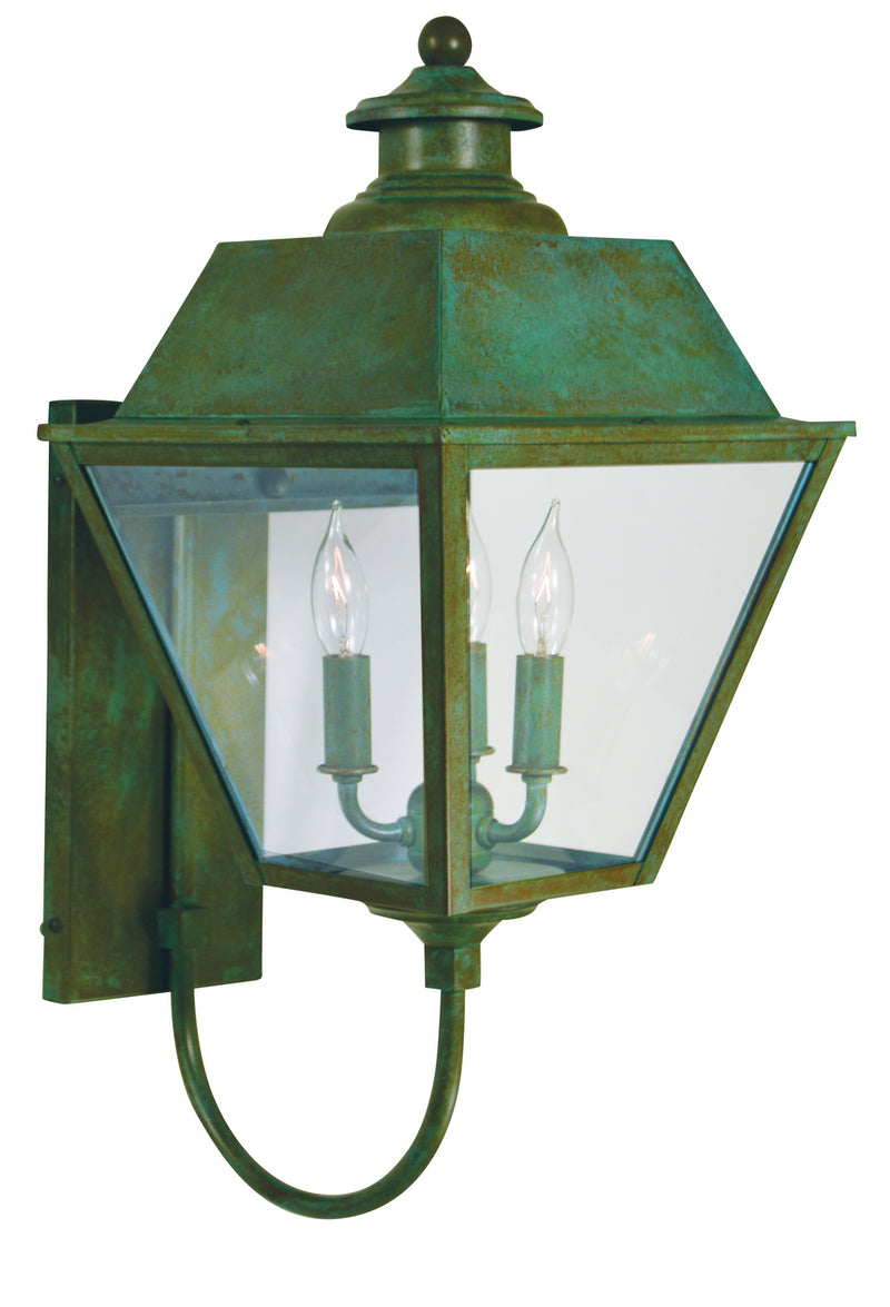 Arroyo INB-10MRCLR-VP Three Light Wall Mount, Verdigris Patina