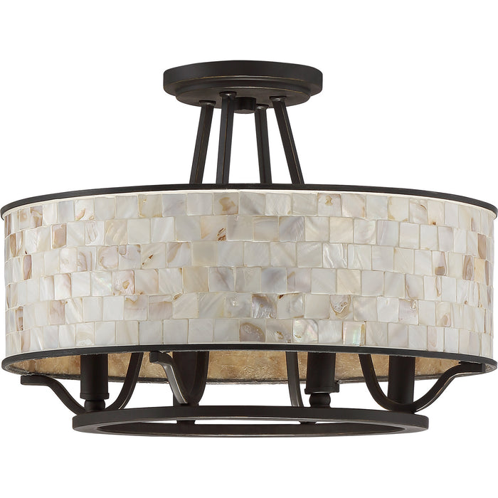 Quoizel AS1716PN Four Light Semi-Flush Mount, Palladian Bronze