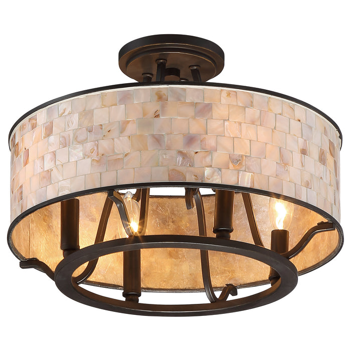 Quoizel AS1716PN Four Light Semi-Flush Mount, Palladian Bronze