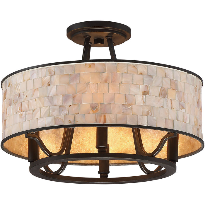 Quoizel AS1716PN Four Light Semi-Flush Mount, Palladian Bronze