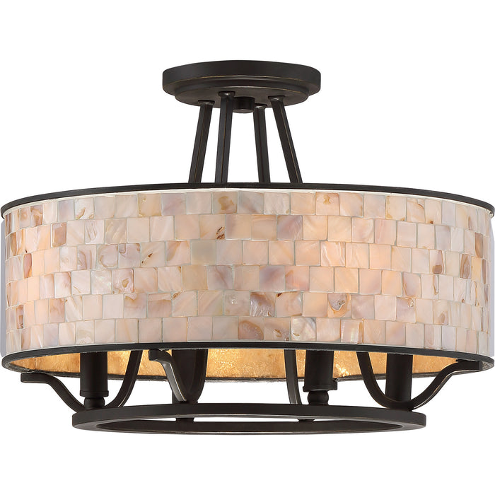 Quoizel AS1716PN Four Light Semi-Flush Mount, Palladian Bronze