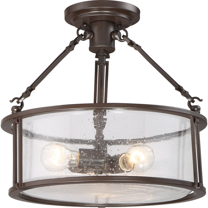 Quoizel BCN1716WT Three Light Semi-Flush Mount, Western Bronze